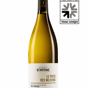 La cuvée 100% viognier du Domaine Vendome à Larnage : Le Puits des Mejeans, en bouteille réemployable.