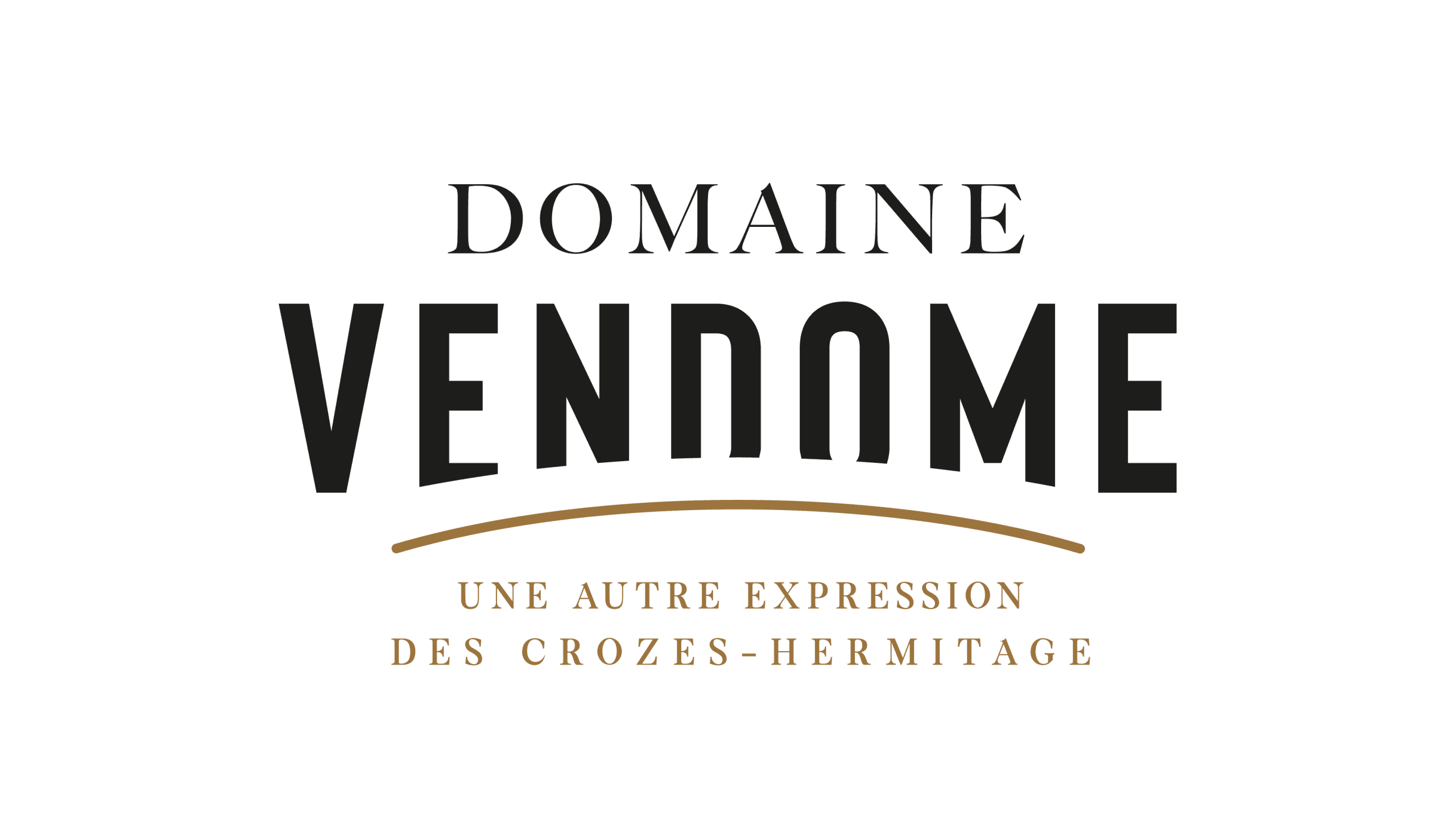 Logo Domaine Vendome avec la baseline "une autre expression des Crozes-Hermitages.